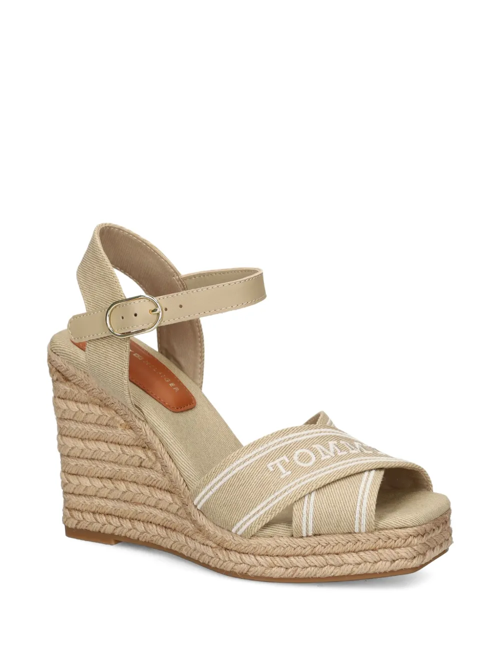 Tommy Hilfiger 100mm logo-strap espadrilles Neutrals