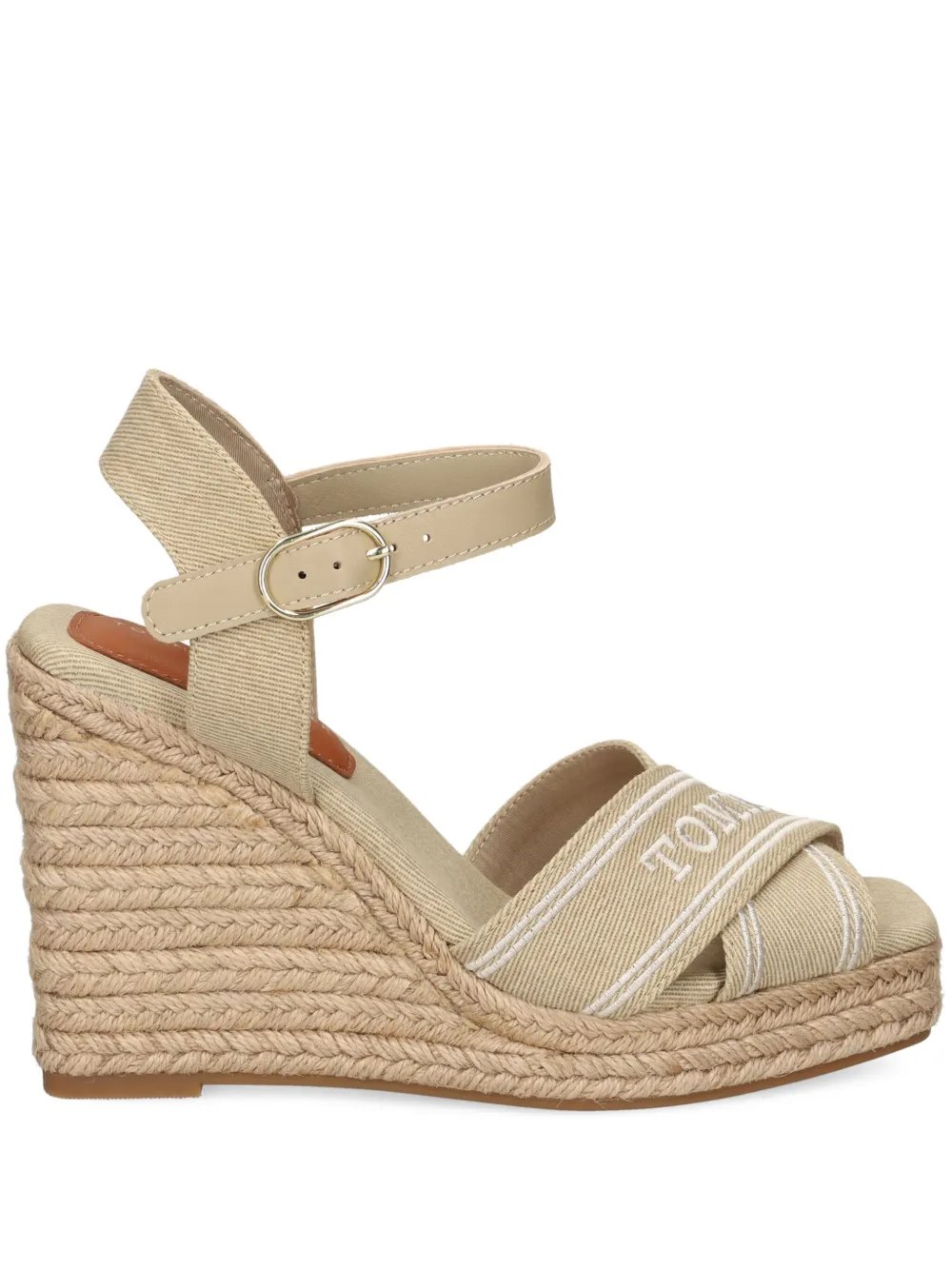 Tommy Hilfiger 100mm logo-strap espadrilles Neutrals
