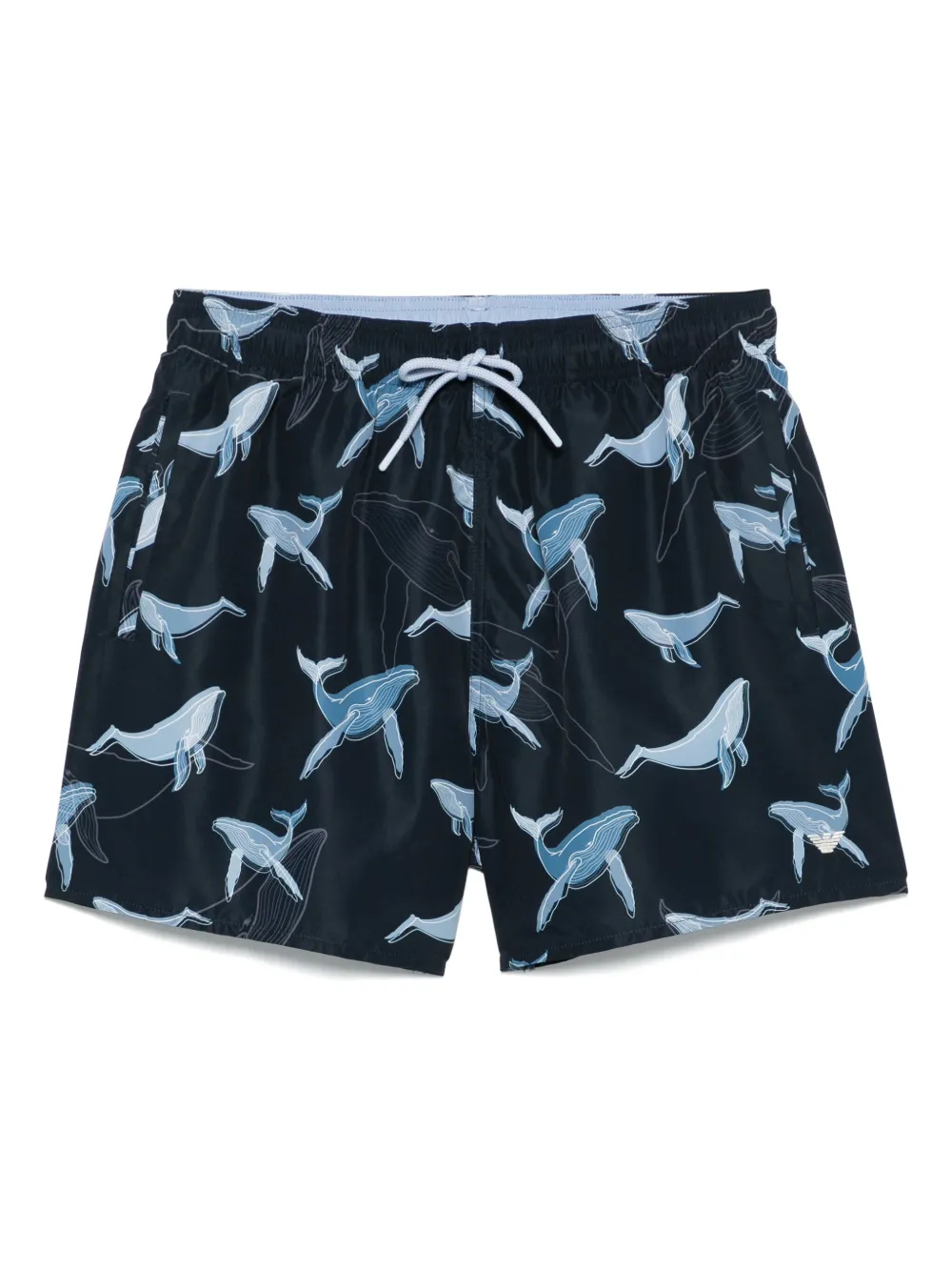 Emporio Armani Zwembroek met zeedierenpatroon Blauw