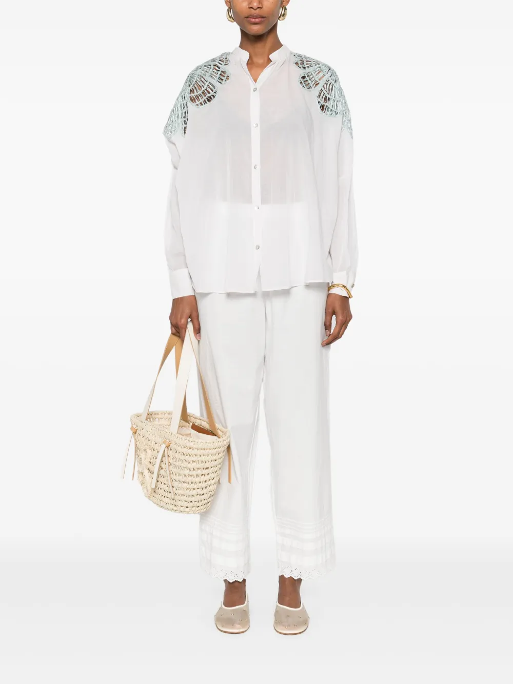 Forte Forte Blouse met borduurwerk - Roze