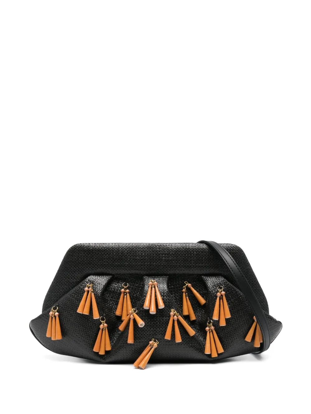 Themoirè fringe clutch bag | Black | Image 1