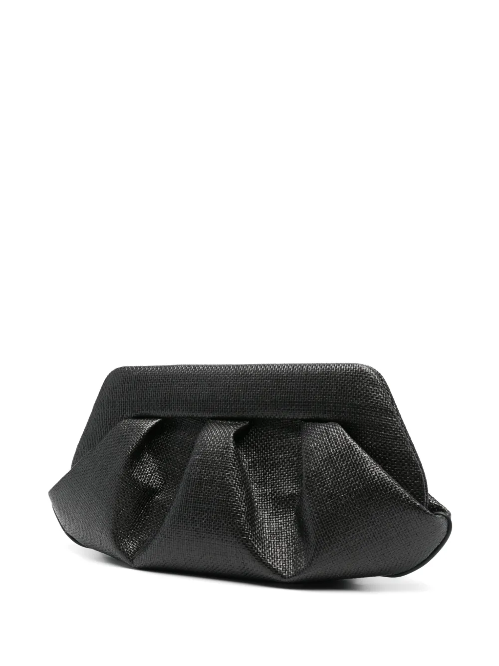 Themoirè Clutch met franje Zwart
