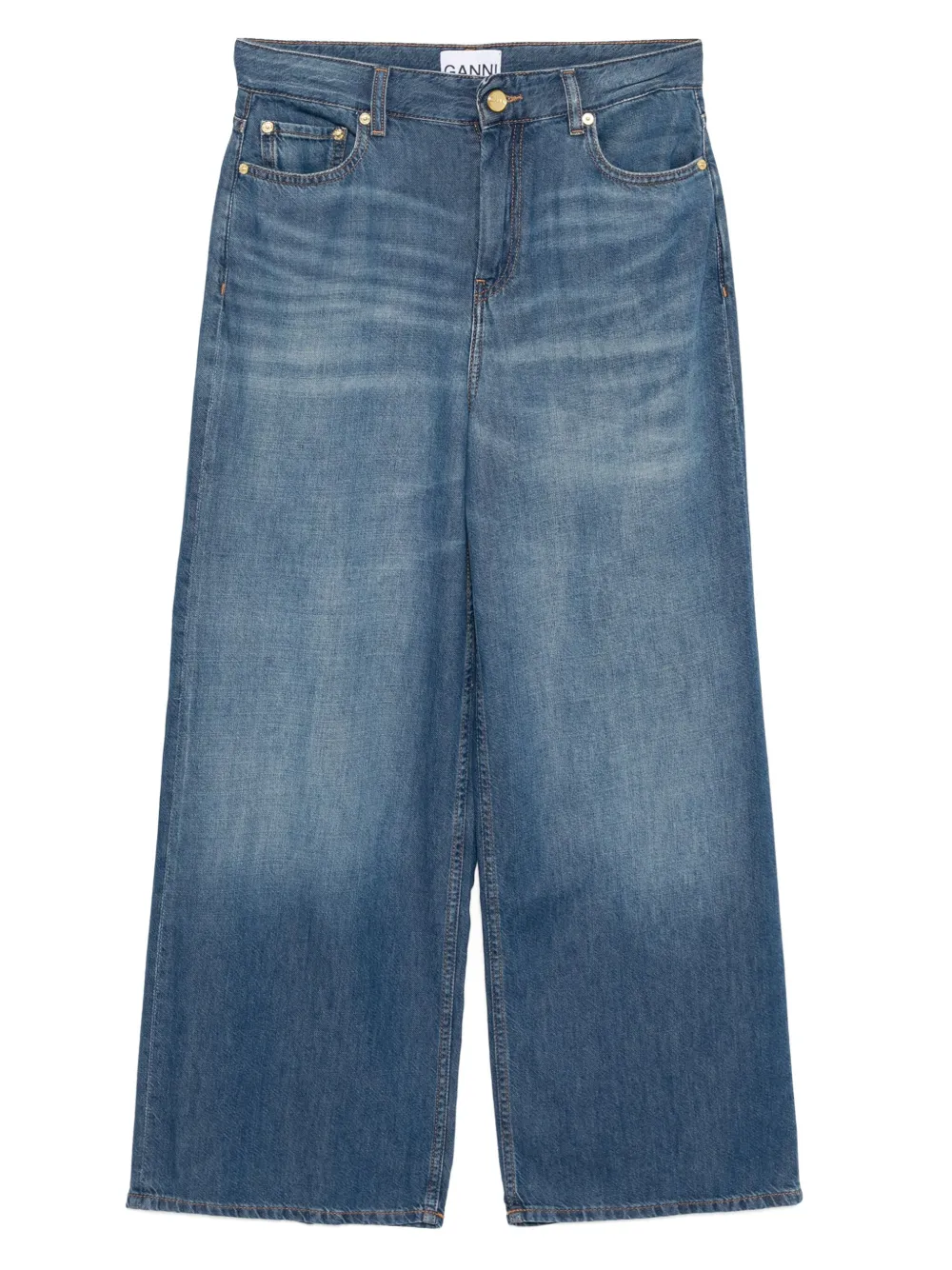 GANNI Jeans met wijde pijpen Blauw