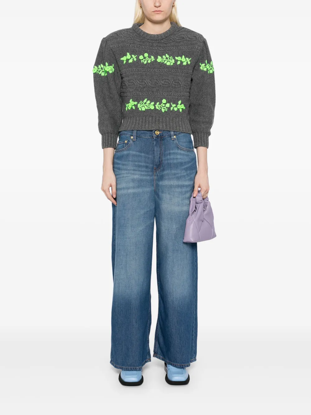GANNI Jeans met wijde pijpen - Blauw