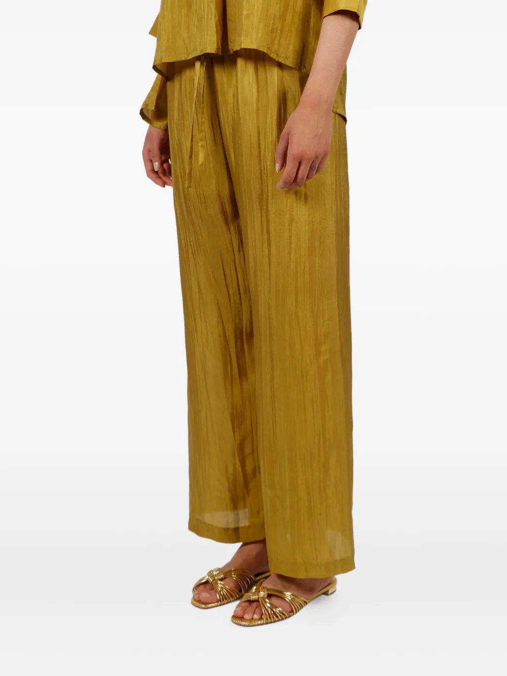 The Rose Ibiza Silk Trousers In Yellow
