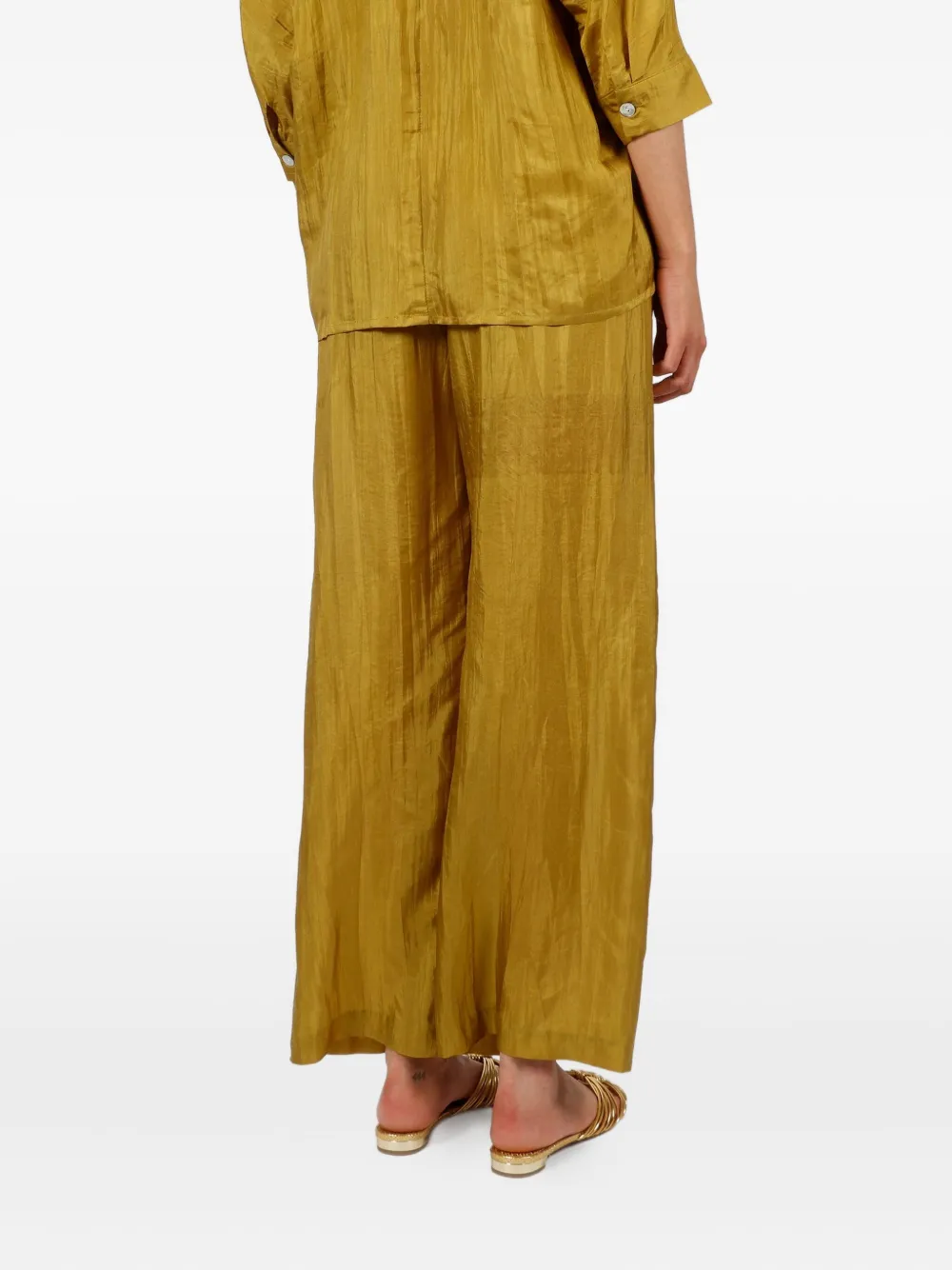 The Rose Ibiza Silk Trousers In Yellow