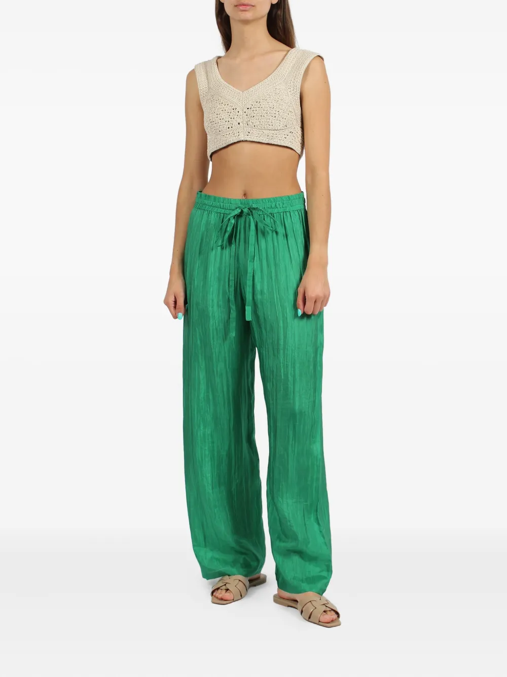 THE ROSE IBIZA silk trousers - Groen