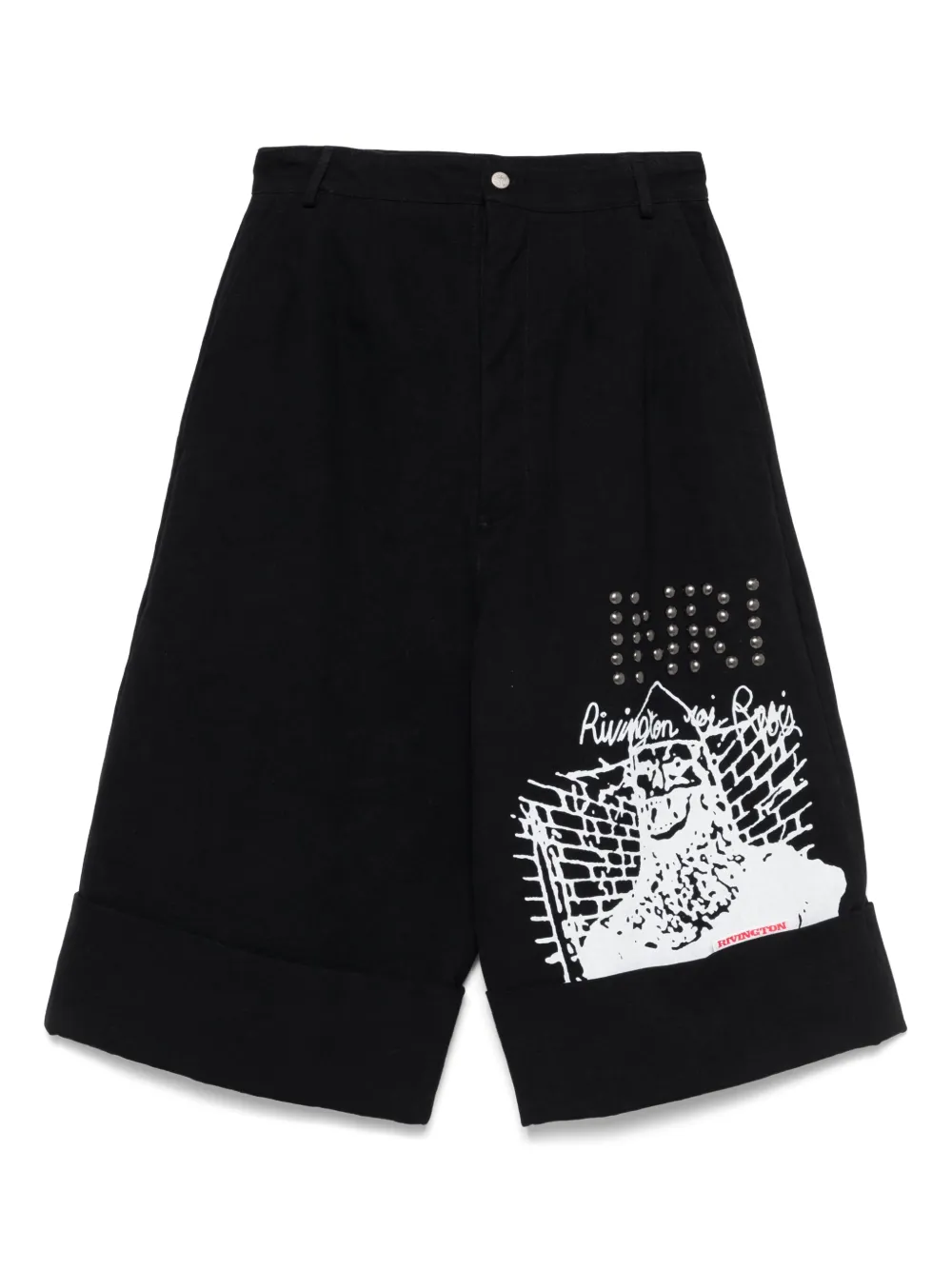 RRR123 bermudas con estampado gráfico | negro | Image 1
