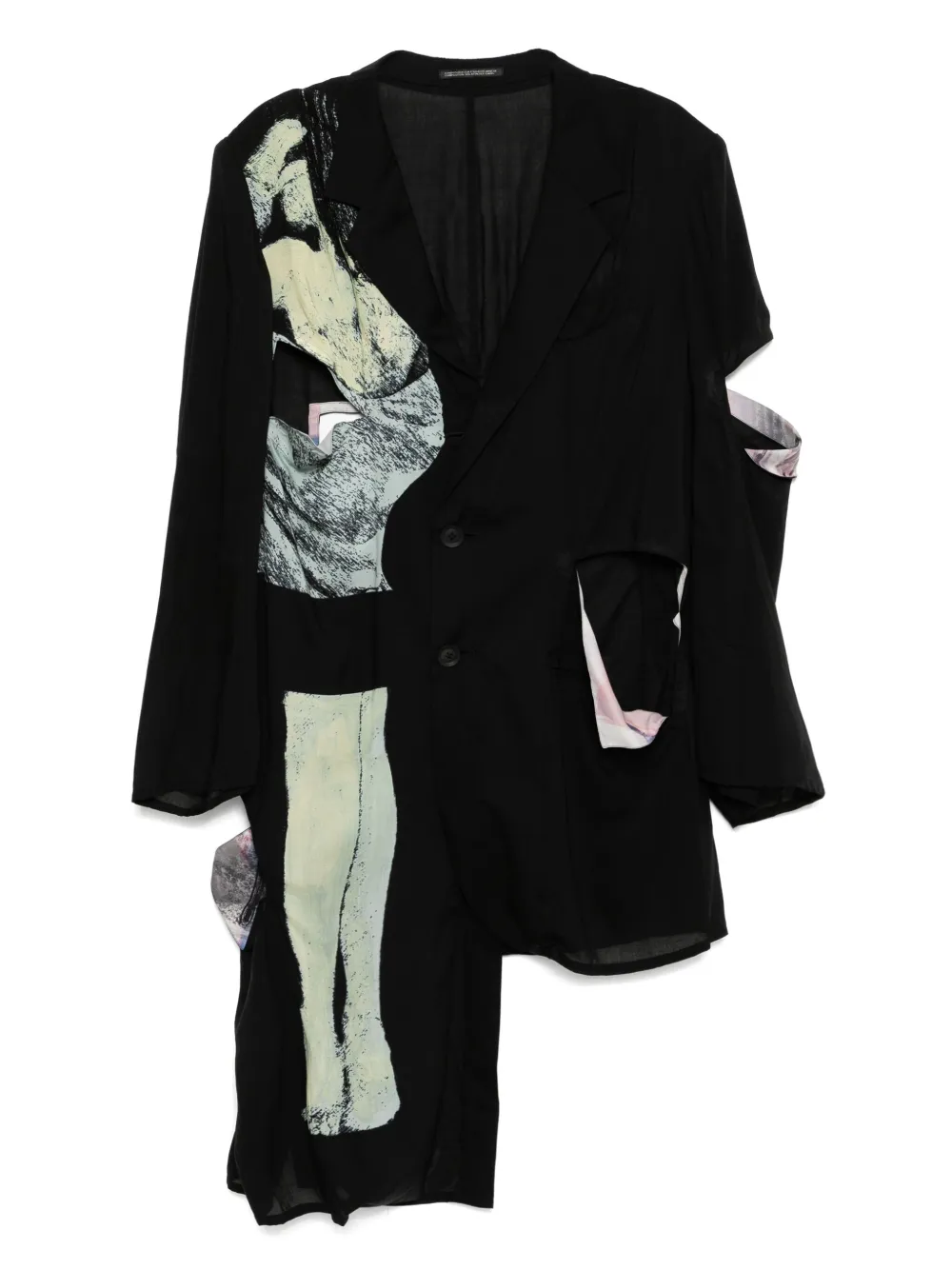 Yohji Yamamoto graphic-print blazer | Black | Image 1