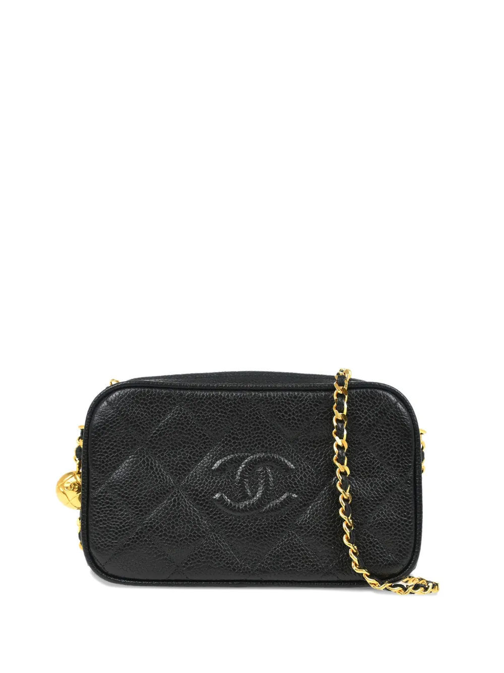 CHANEL Pre-Owned شنطة كاميرا بشعار CC المتداخل 1992 | أسود | Image 1