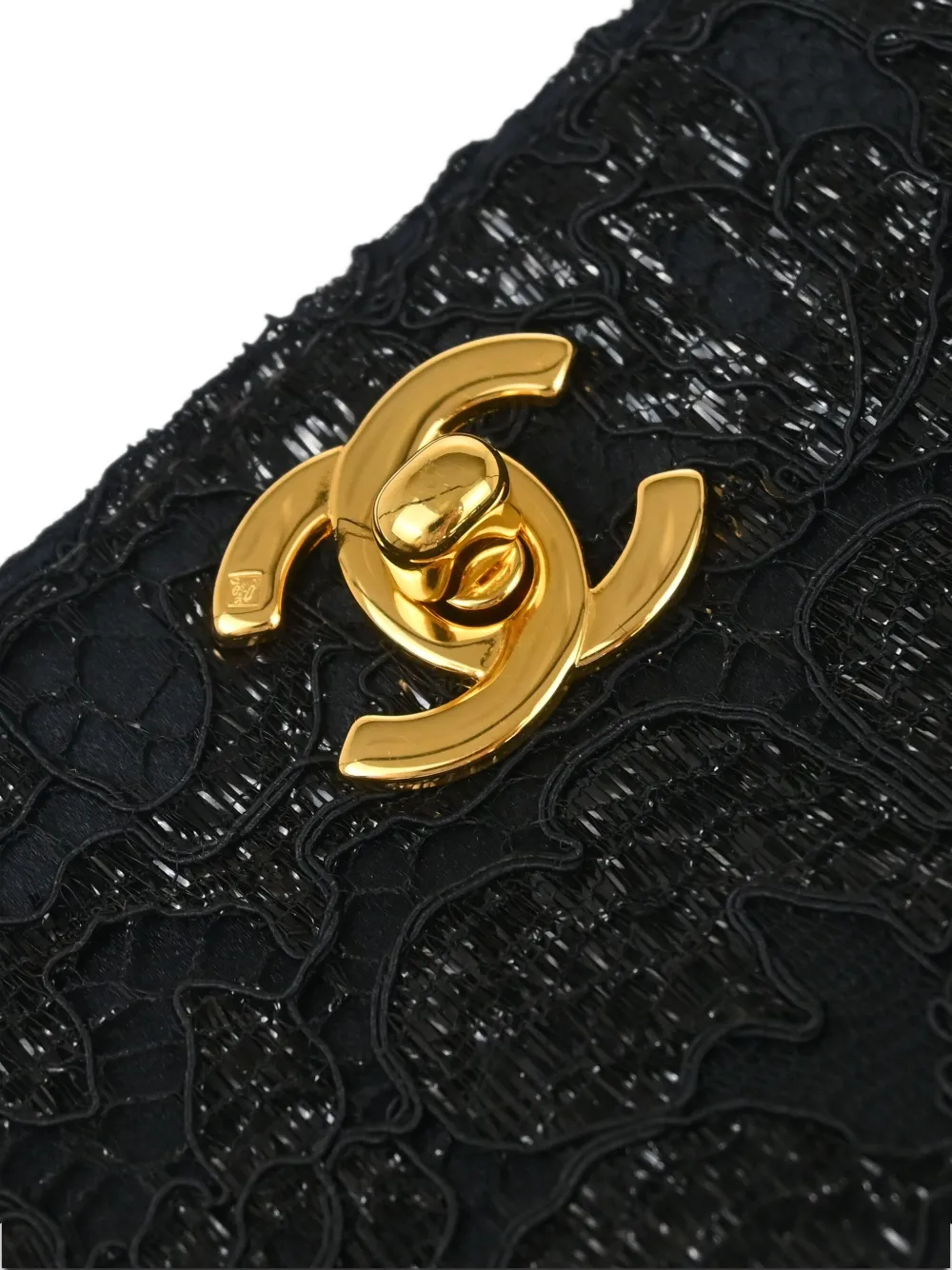 Pre-owned Chanel 1998 Lace Double Sided Turn-lock Tote Bag