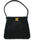 CHANEL Pre-Owned 1998 Lace Double Sided Turn-lock tote bag - Black