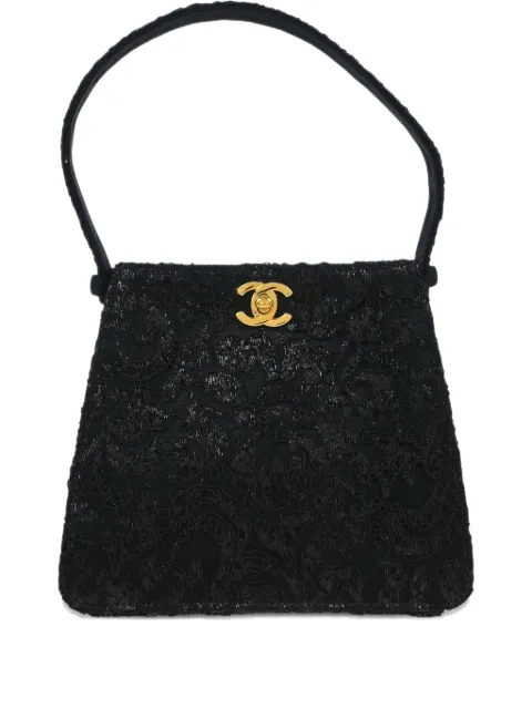 CHANEL Pre-Owned 1998 Lace Double Sided Turn-lock tote bag