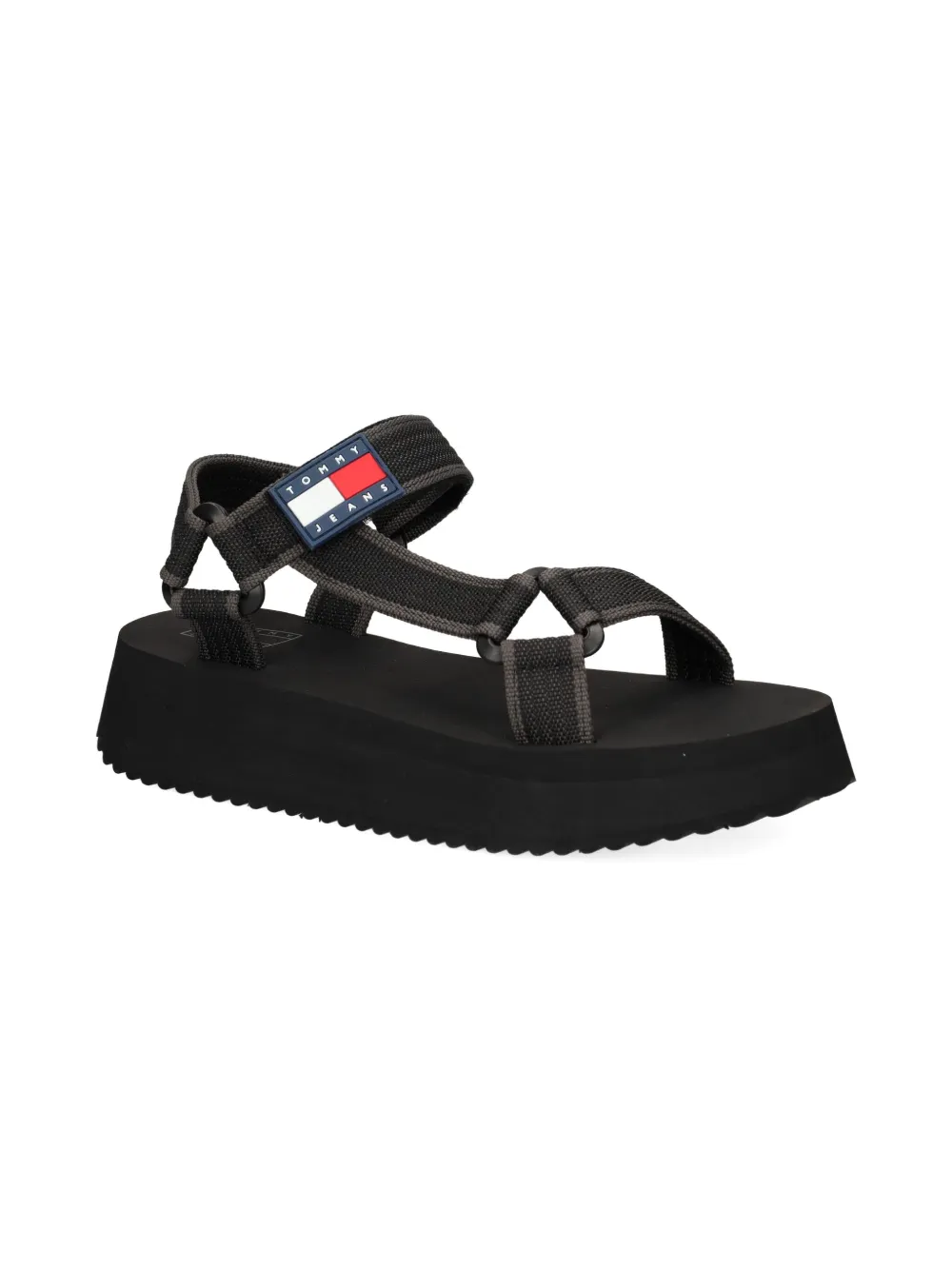 Tommy Jeans Platform Strap Sandals In Black
