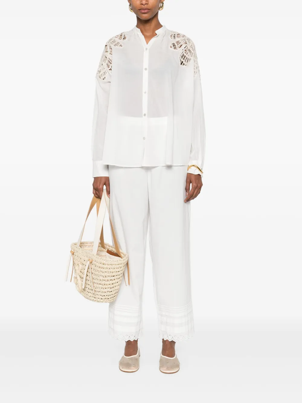 Forte Forte Blouse met borduurwerk - Wit