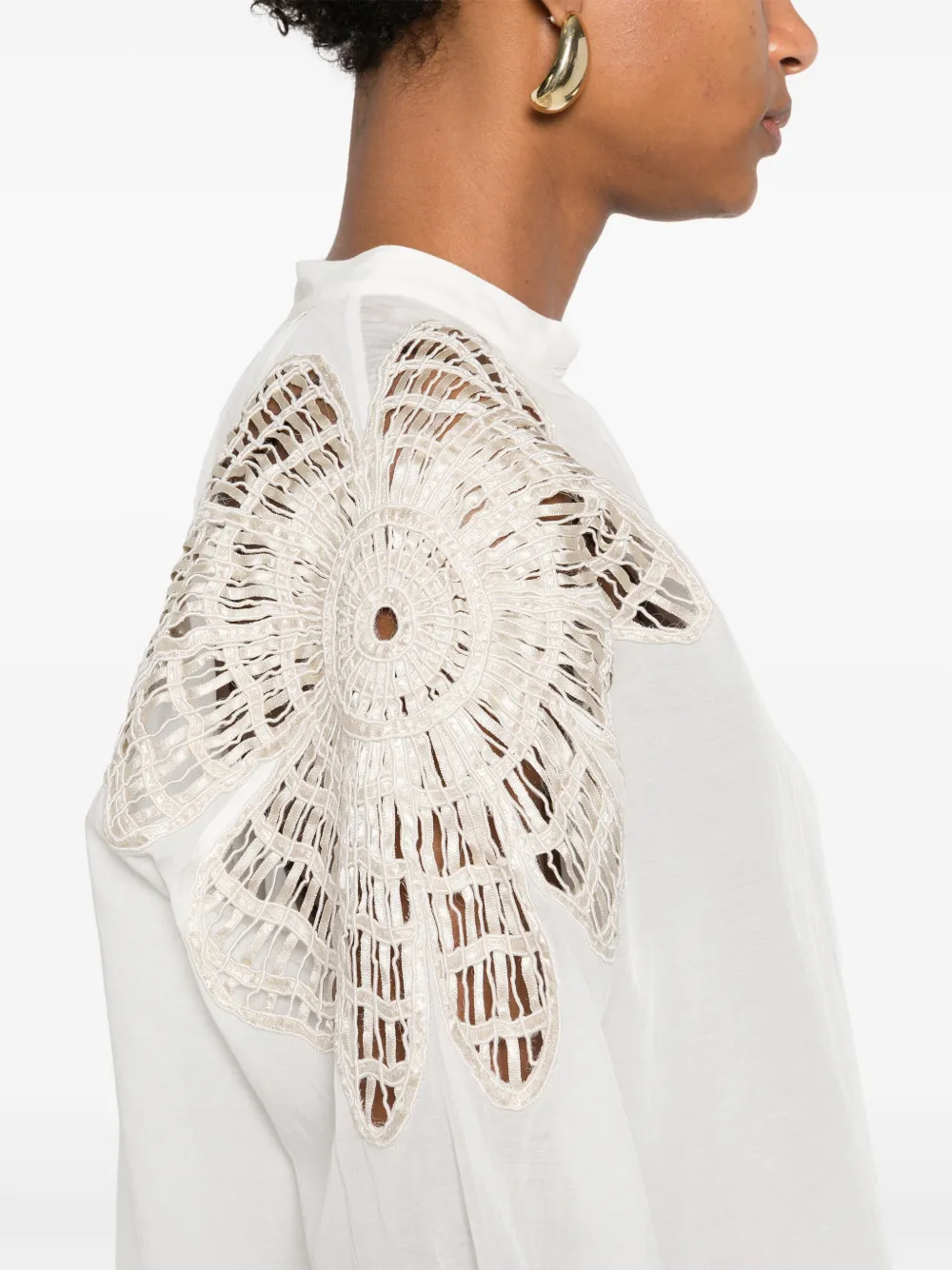 Forte Blouse met borduurwerk Wit