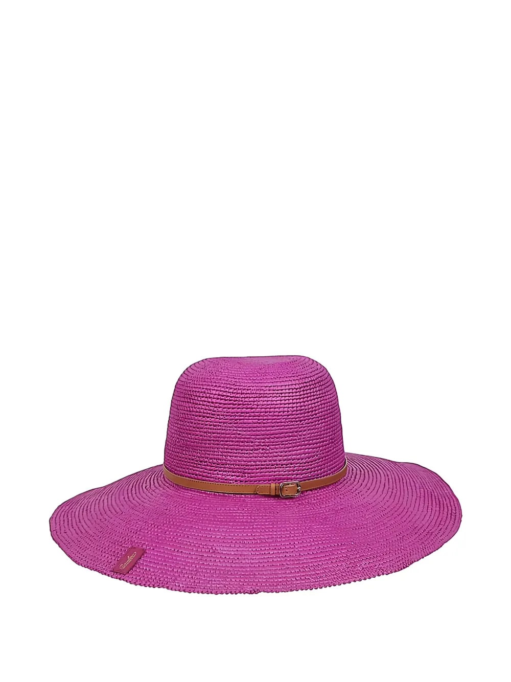 Borsalino Zonnehoed met leren afwerking - Roze