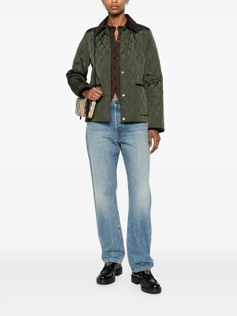 Burberry Gewatteerd jack Groen
