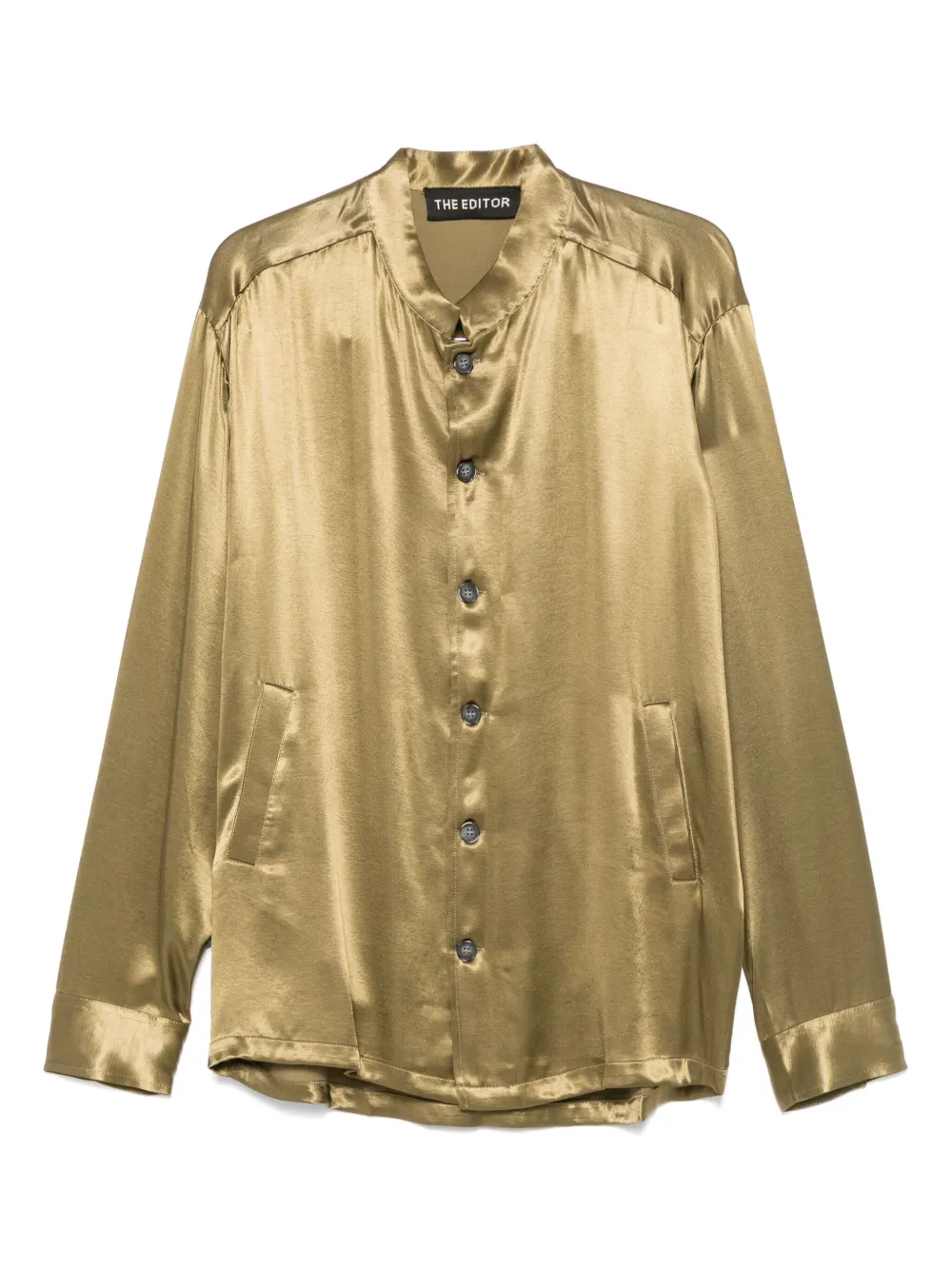 The Editor satin shirt | Green | Image 1