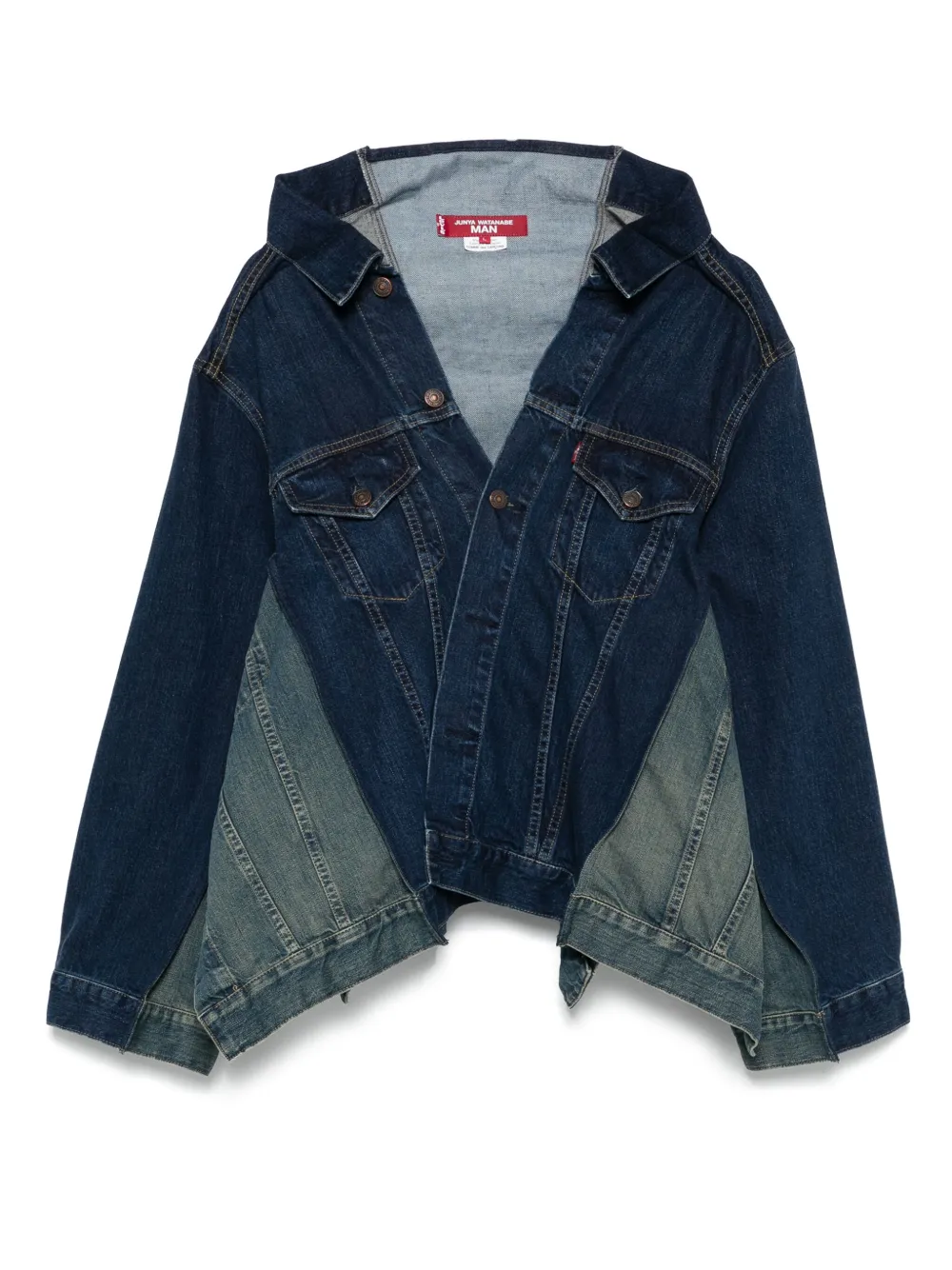 Junya Watanabe MAN x Levi's ワイドネック ジャケット - ブルー Junya Watanabe MAN x Levi's ワイドネック ジャケット - ブルー