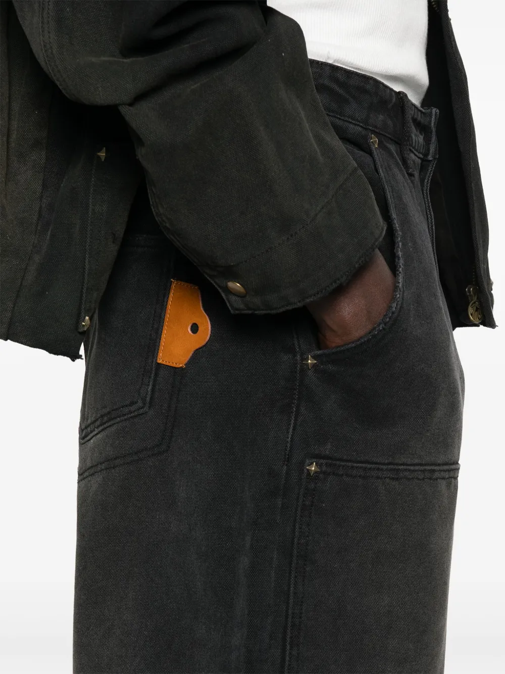 UNTITLED ARTWORKS Broek met dubbele knie Zwart