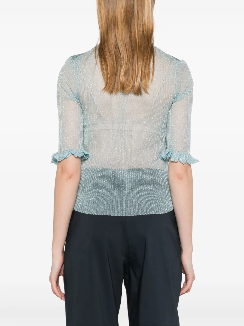 GANNI Top met konijnendetail Blauw