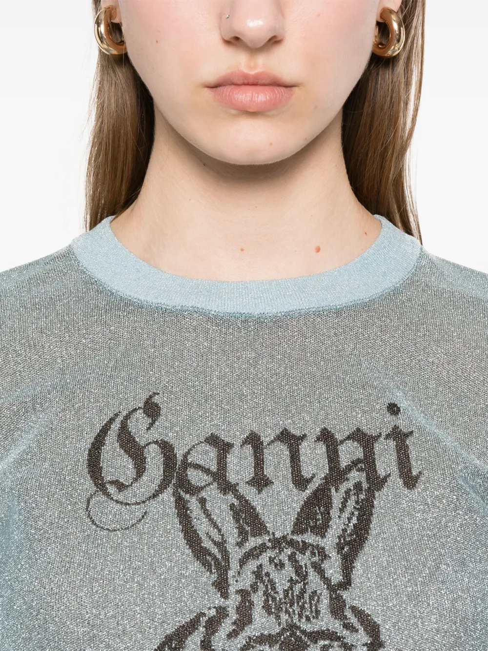 GANNI Top met konijnendetail Blauw