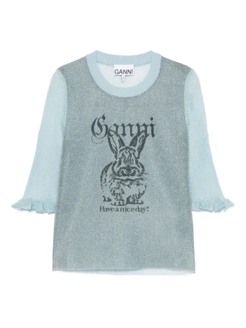 GANNI Bunny-detail top