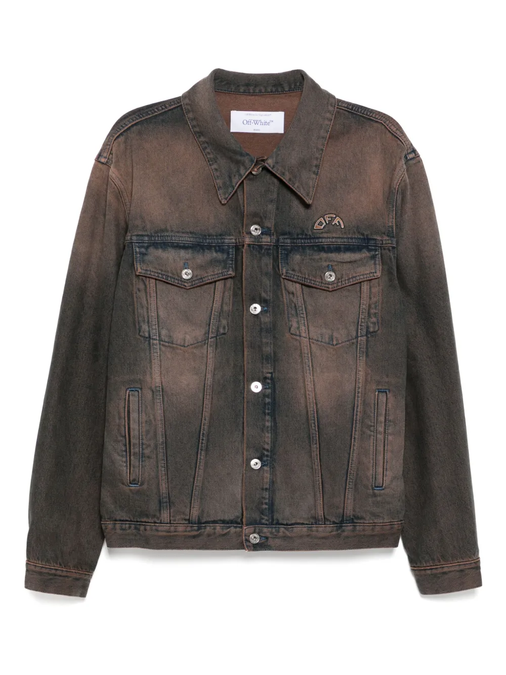 Off-White Denim skate jack met geverfd effect Bruin