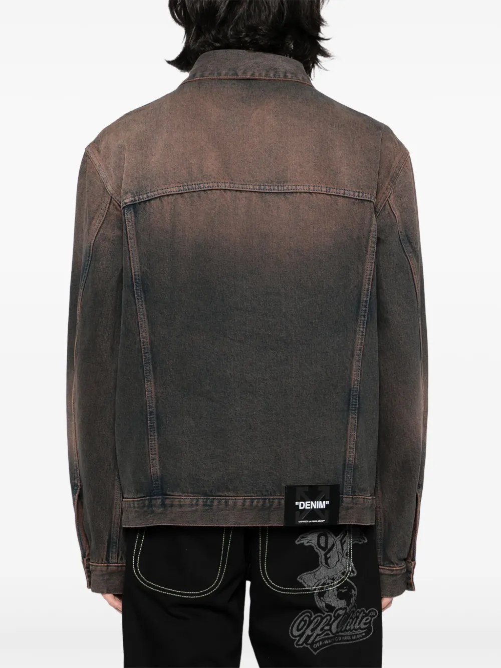Off-White Denim skate jack met geverfd effect Bruin