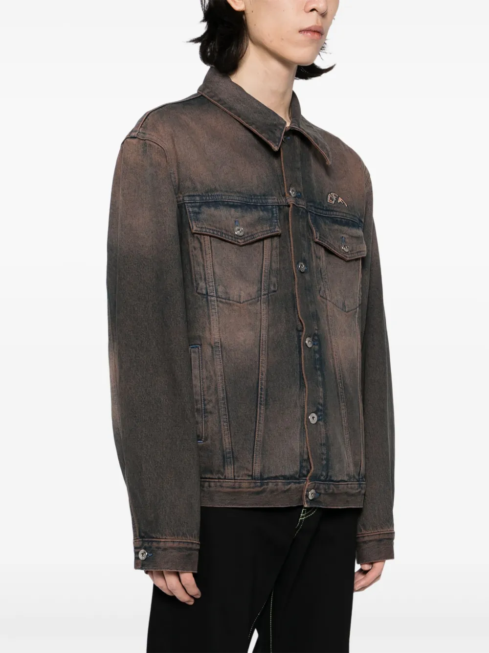 Off-White Denim skate jack met geverfd effect Bruin