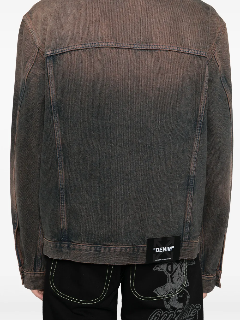 Off-White Denim skate jack met geverfd effect Bruin