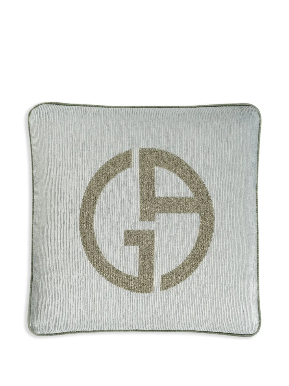 Armani/Casa logo-embroidered cushion | Blue | Image 1