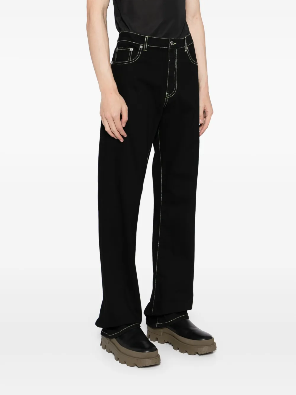 Off-White Straight jeans met logoprint - Zwart