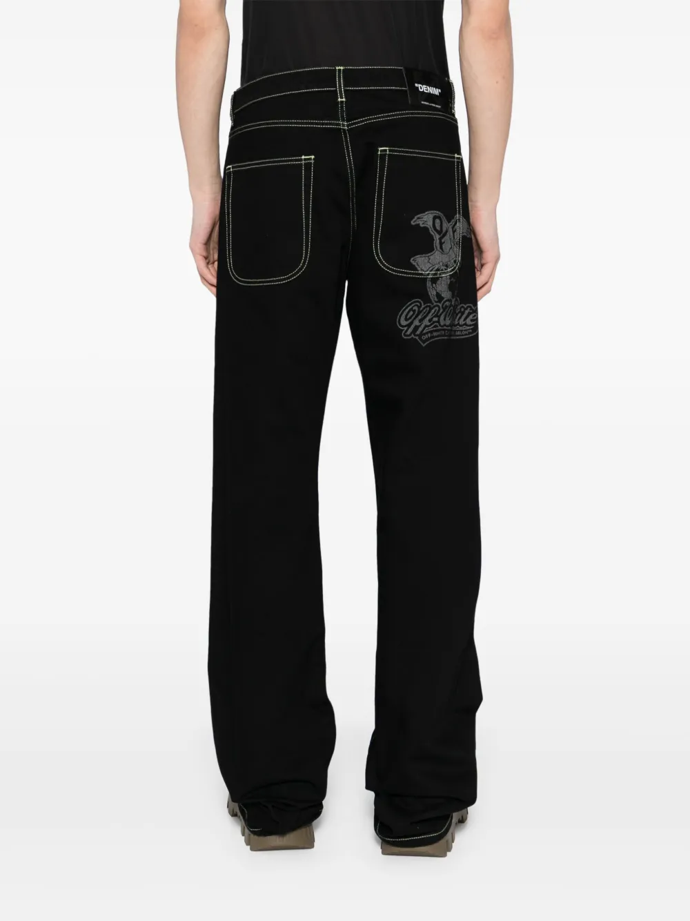 Off-White Straight jeans met logoprint Zwart