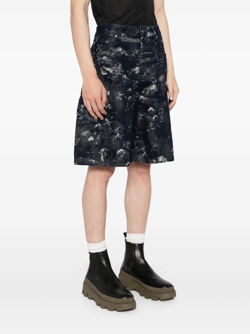 Off-White graphic-print shorts Blauw