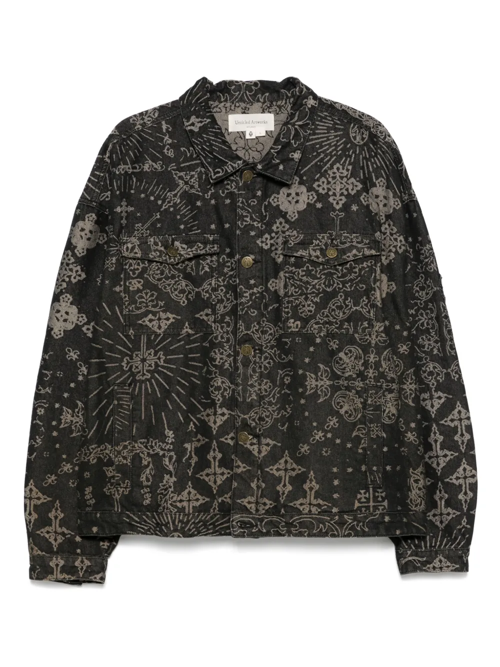 UNTITLED ARTWORKS jacquard denim jacket | Black | Image 1