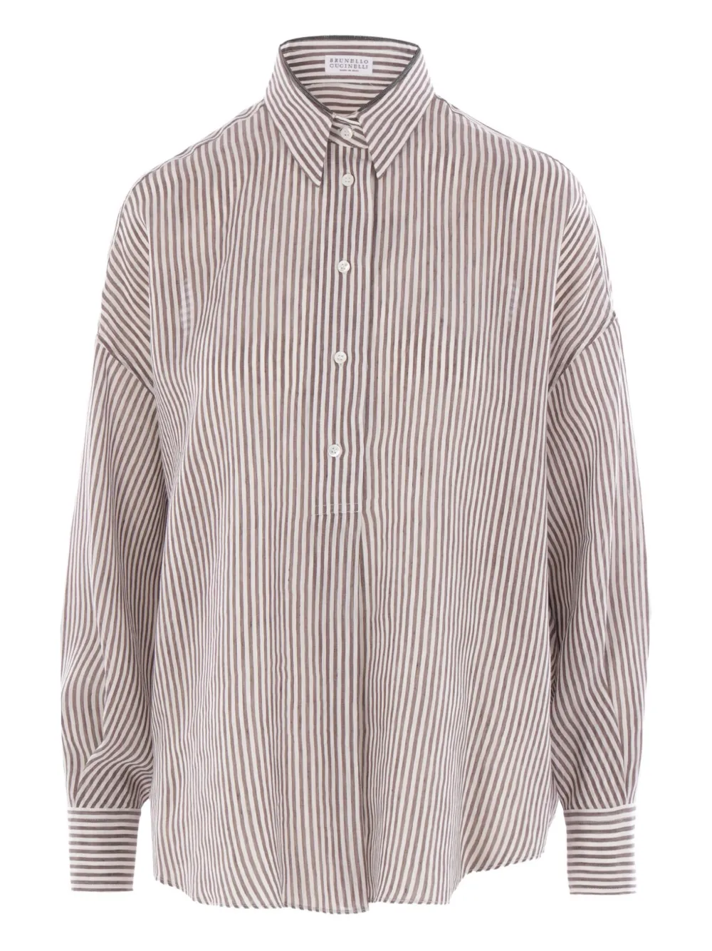 Brunello Cucinelli camisa con rayas estampadas | blanco | Image 1