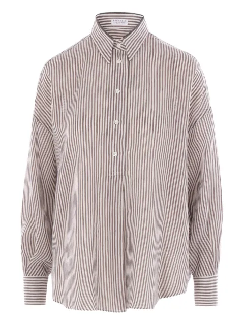 Brunello Cucinelli camisa con rayas estampadas