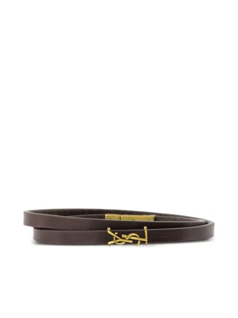Saint Laurent pulsera con diseño cruzado