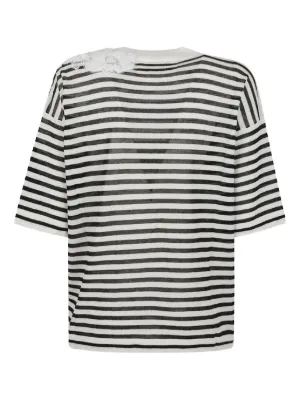 Tシャツ・カットソー ERMANNO SCERVINO D46EL028EN3_MF301 Shirts Crew-neck T-shirt Zegna logo-embroidered Cotton T-shirt | Blue | FARFETCH