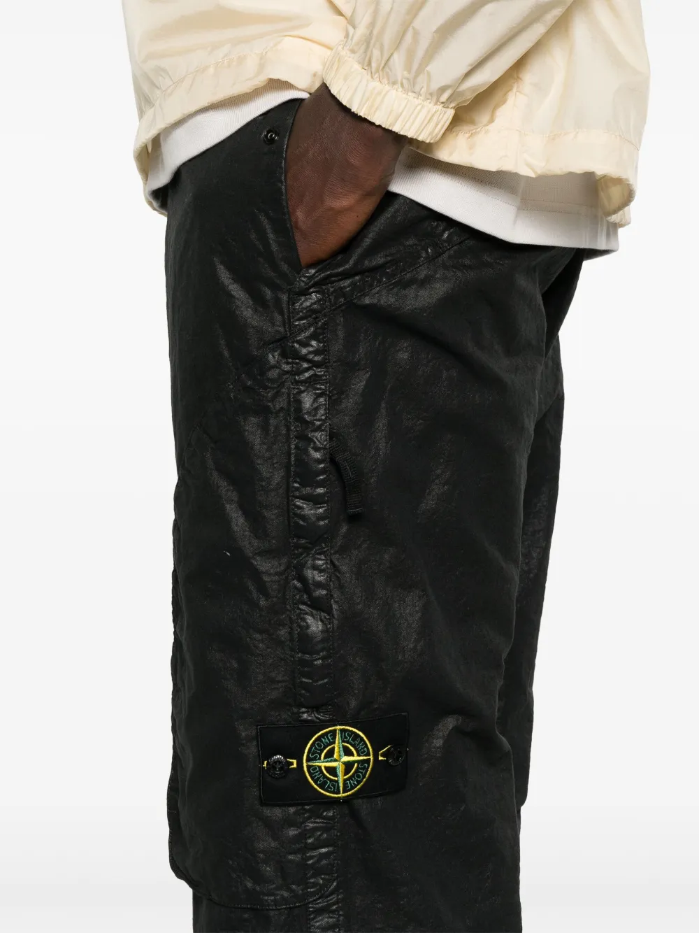 Stone Island Panama-weaved cargo pants Zwart