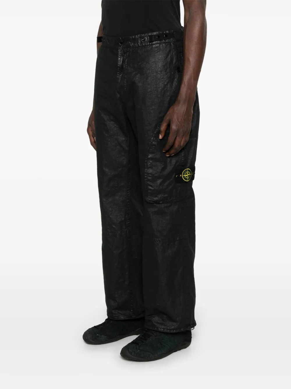 Stone Island Panama-weaved cargo pants Zwart