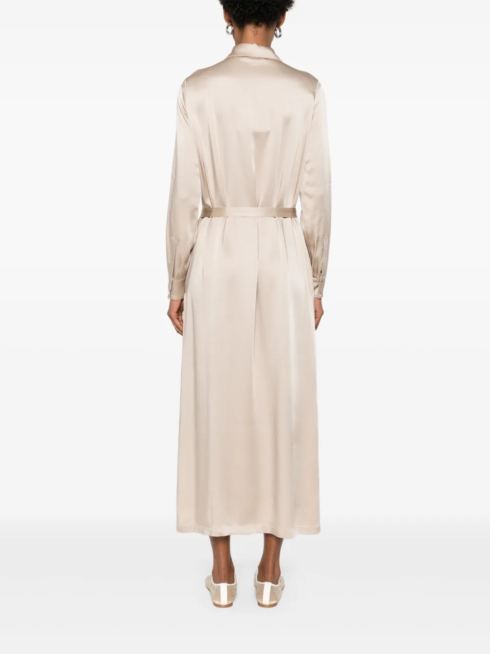 Herno Satijnen blousejurk Beige