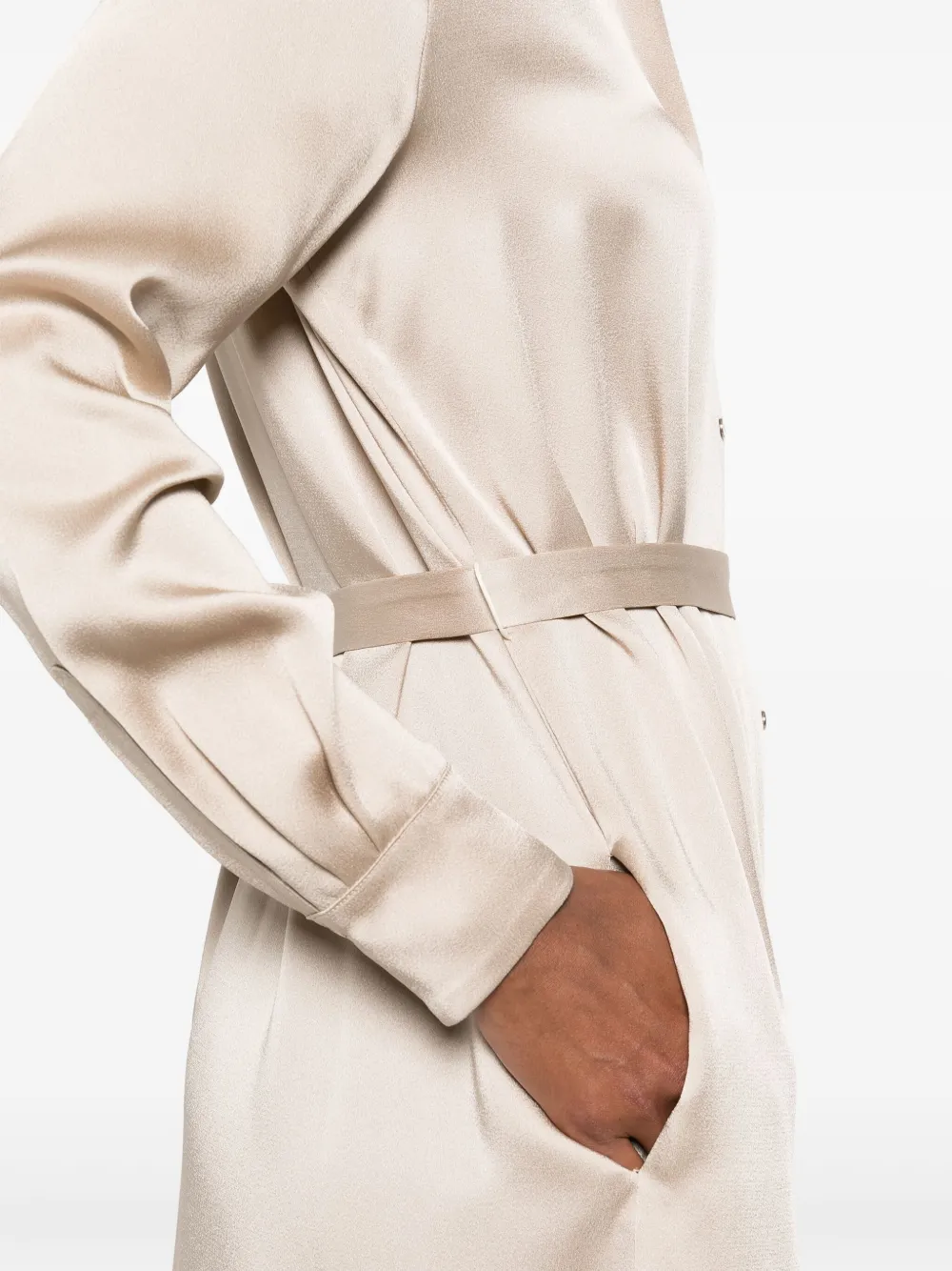 Herno Satijnen blousejurk Beige