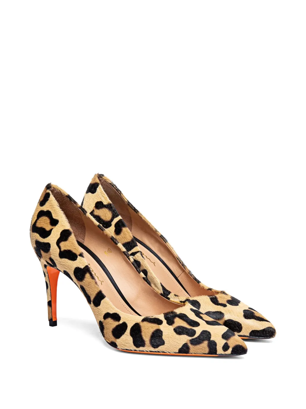 Santoni 85 mm pumps met dierenprint - Beige