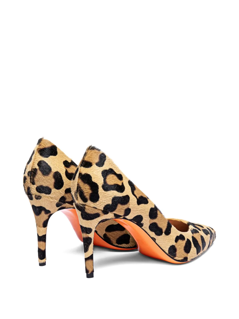 Santoni 85 mm pumps met dierenprint Beige