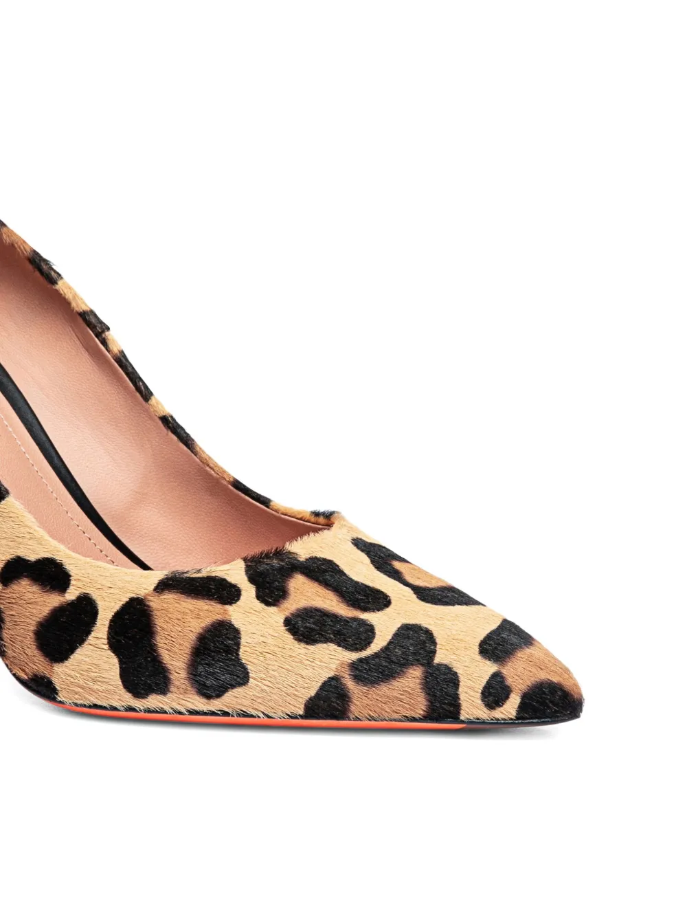 Santoni 85 mm pumps met dierenprint Beige