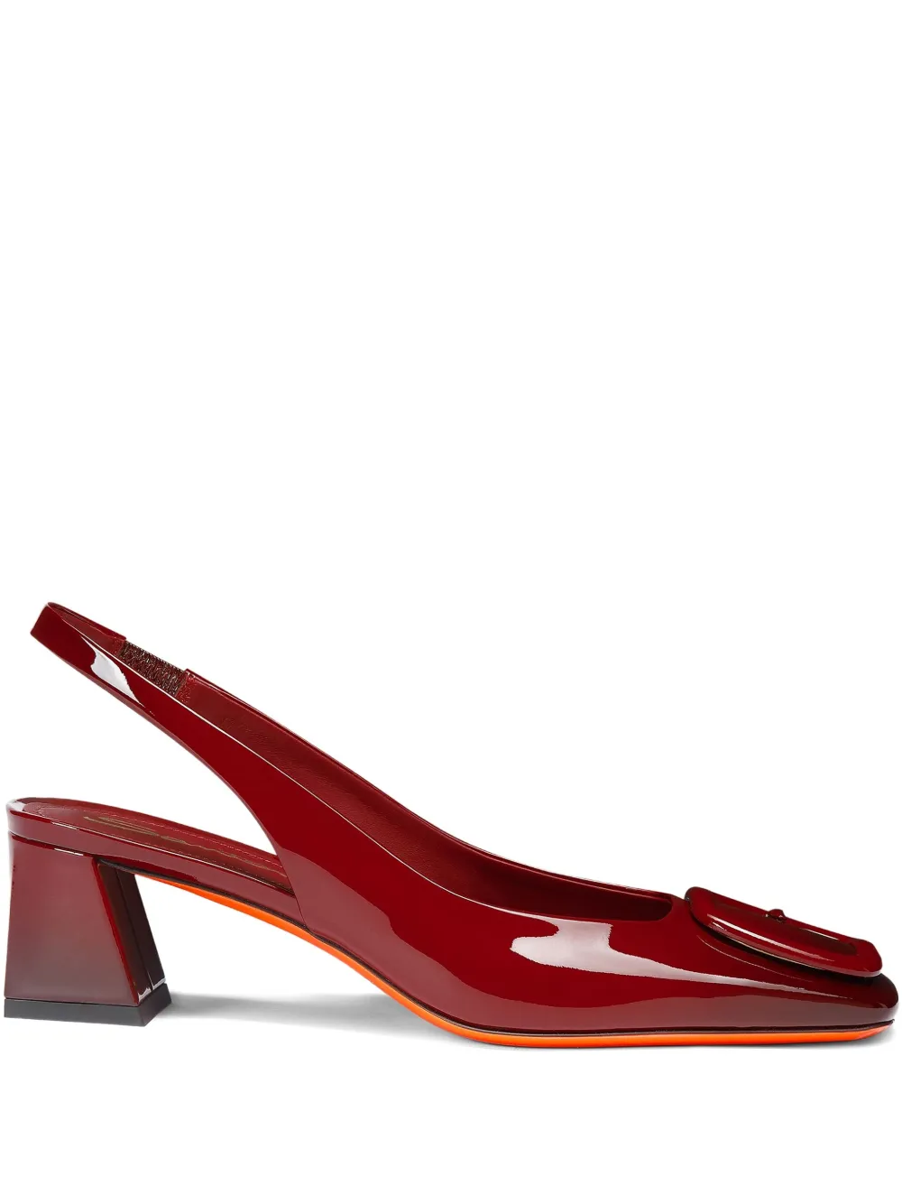 Santoni 50mm patent-leather pumps Red