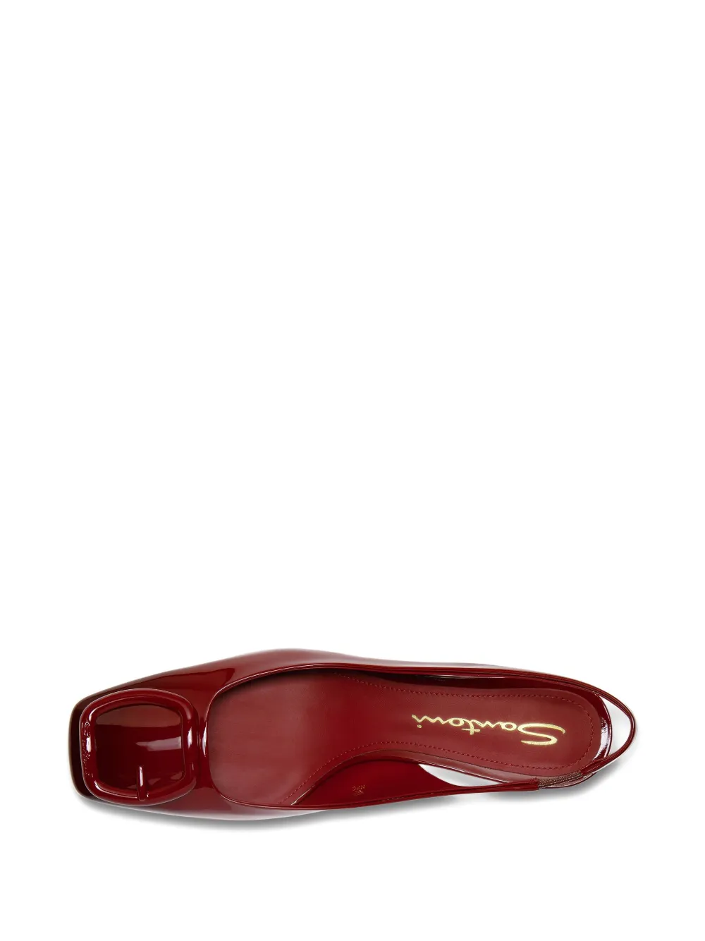 Santoni 50mm patent-leather pumps Red